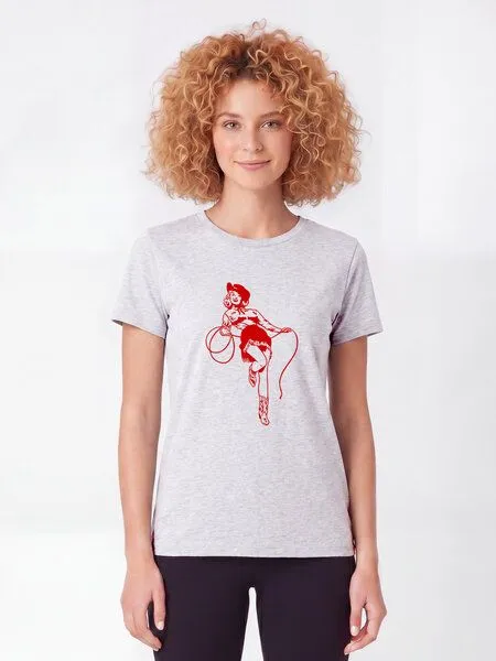 watapparel watapparel T-Shirt Frauen Cowgirl, Cool heather grey, – Produktbild 2 von 3