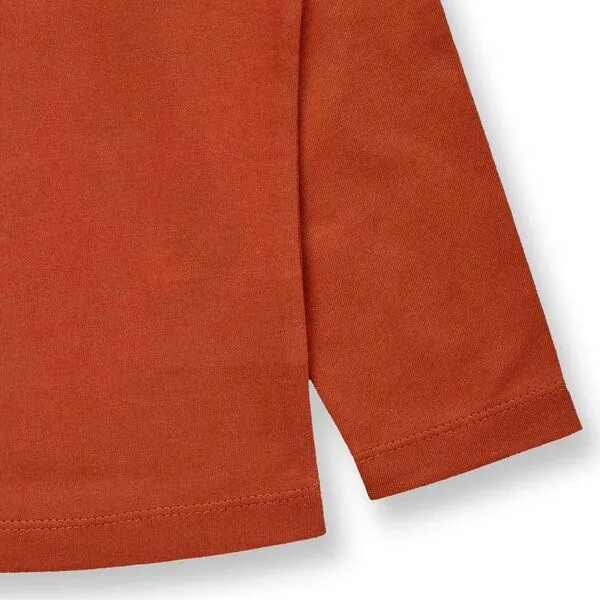 Sense Organics Sense Organics Mädchen Langarmshirt mit Blumen auf Terrakottarot, Modell YOOBI, Blumen auf terrakotta, – Produktbild 3 von 3