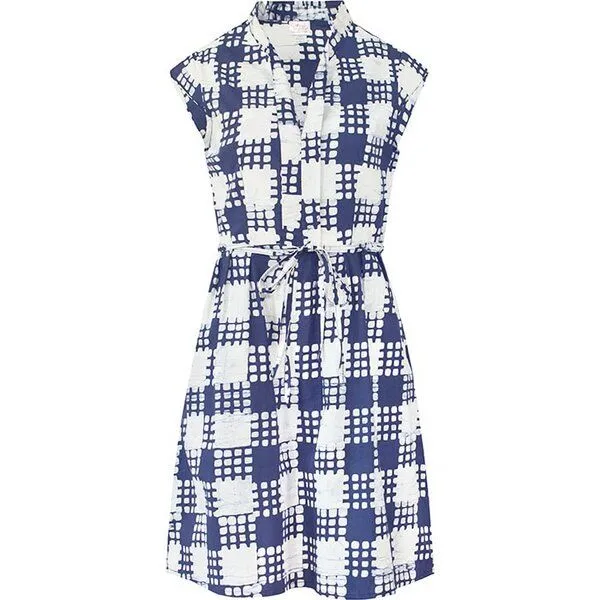 Global Mamas Global Mamas Bio Kleid - RETRO - Rings, Gingham navy (blau), – Produktbild 1 von 4