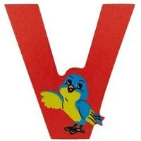 El Puente El Puente Holzbuchstabe V "Vogel" | Fair Trade & Handmade aus Sri Lanka – Produktbild 1 von 1