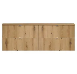 Lomadox Doppelwaschtisch NEWPORT-56-OAK, 160cm, in Eiche, Metallgriffe Chrom glänzend – Produktbild 1 von 1