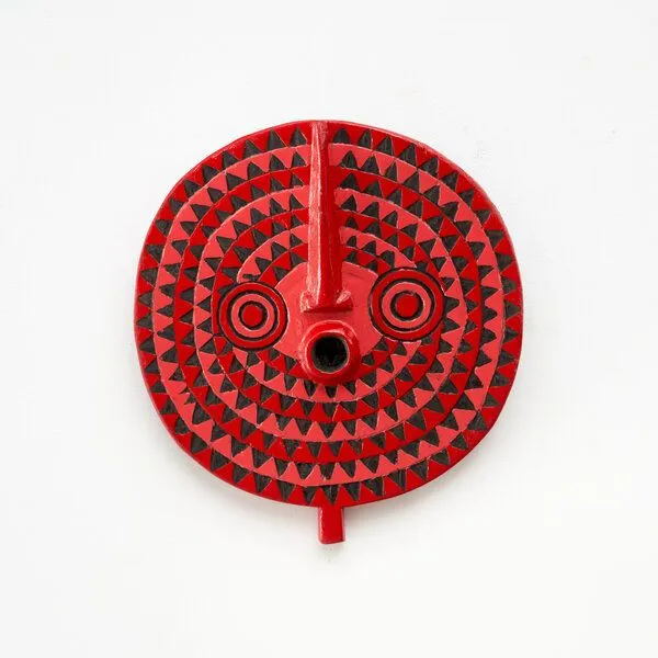 Moogoo Creative Africa Moogoo Creative Africa Sonnenmaske "Masque solaire" aus Burkina Faso | Wanddekoration | verschiedene Größen und Farben | Unikate, Rot, – Produktbild 1 von 1