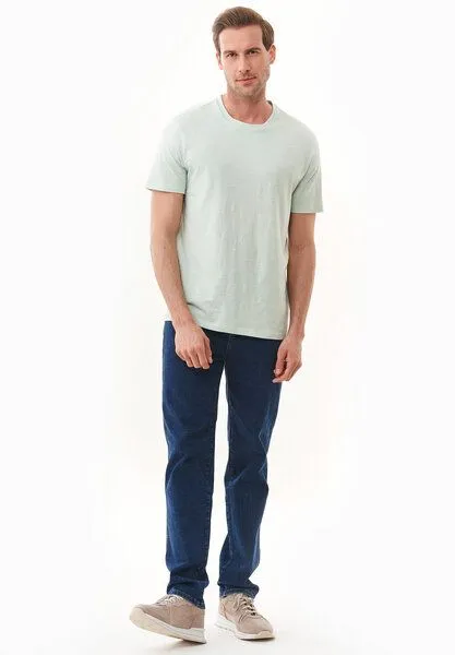 ORGANICATION ORGANICATION Basic T-Shirt aus Bio-Baumwolle, Grün(aqua green), – Produktbild 2 von 4