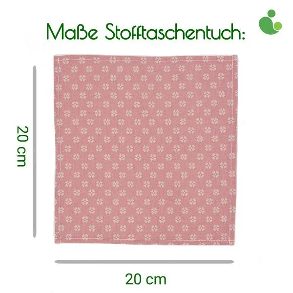 OrganicMom® OrganicMom® 4 handgenähte Stofftaschentücher aus Bio-Baumwolle inkl. Beutel aus Baumwolle – Produktbild 2 von 3