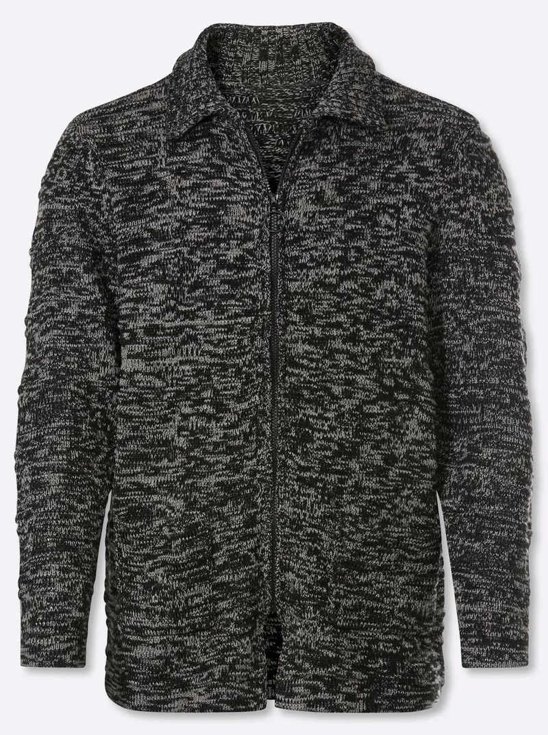 marco donati Strickjacke schwarz-grau-meliert, Schwarz-grau-meliert, – Produktbild 1 von 2