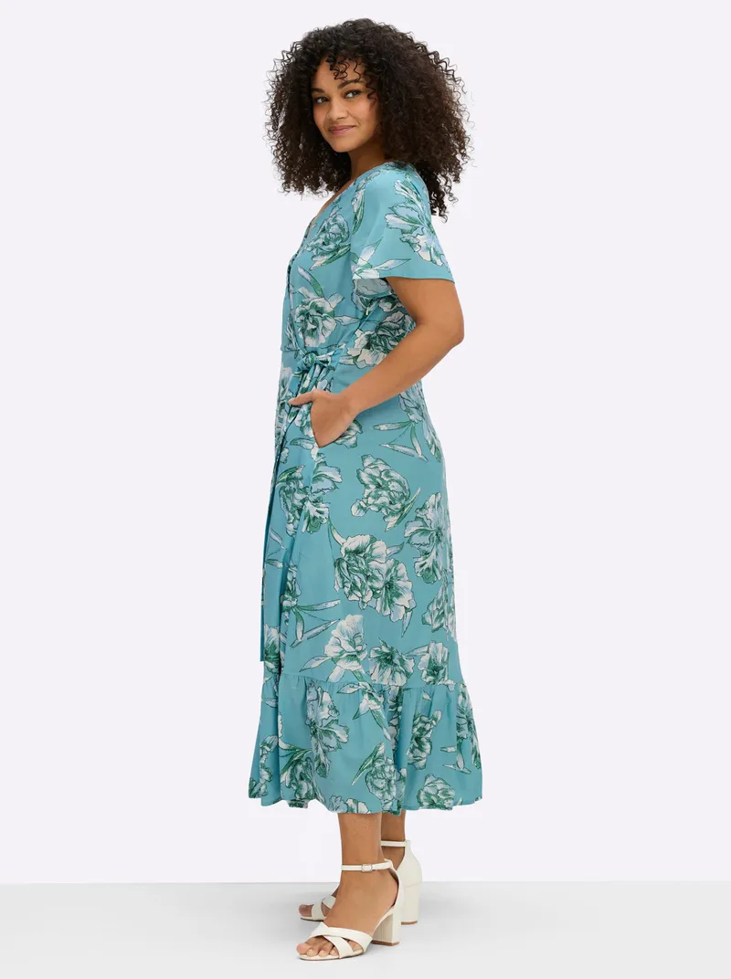 sheego by Joe Browns Wickelkleid, Aquamarin-smaragd-gemustert, – Produktbild 2 von 2