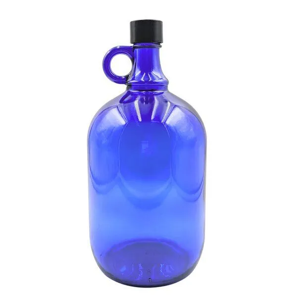 mikken mikken Große blaue Gallone 2 Liter Glasflasche / Wasserflasche mit Deckel – Produktbild 1 von 5