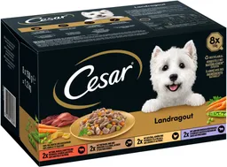 Cesar Cesar CESAR® Schale Multipack Landragout 4 Varietäten 8 x 150g, Nassfutter für: Hunde – Produktbild 1 von 1