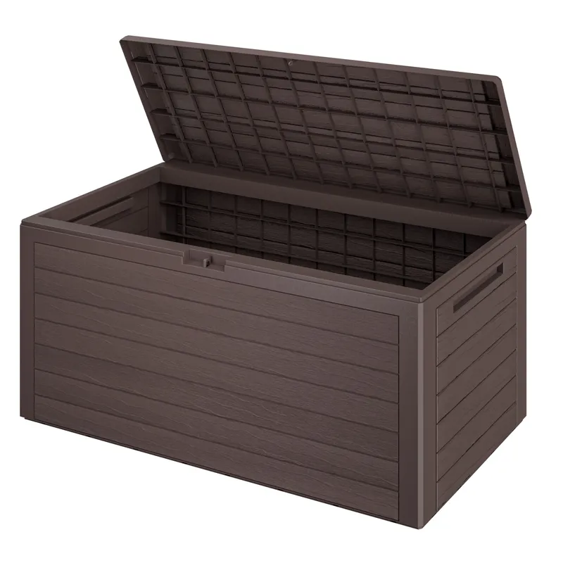 Casaria® Gartenbox Woody 280L Braun Holzoptik wasserdicht, Braun, – Produktbild 1 von 2