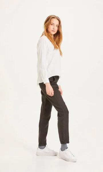 KnowledgeCotton Apparel KnowledgeCotton Apparel Damen Leinenhose, Black jet, – Produktbild 1 von 4