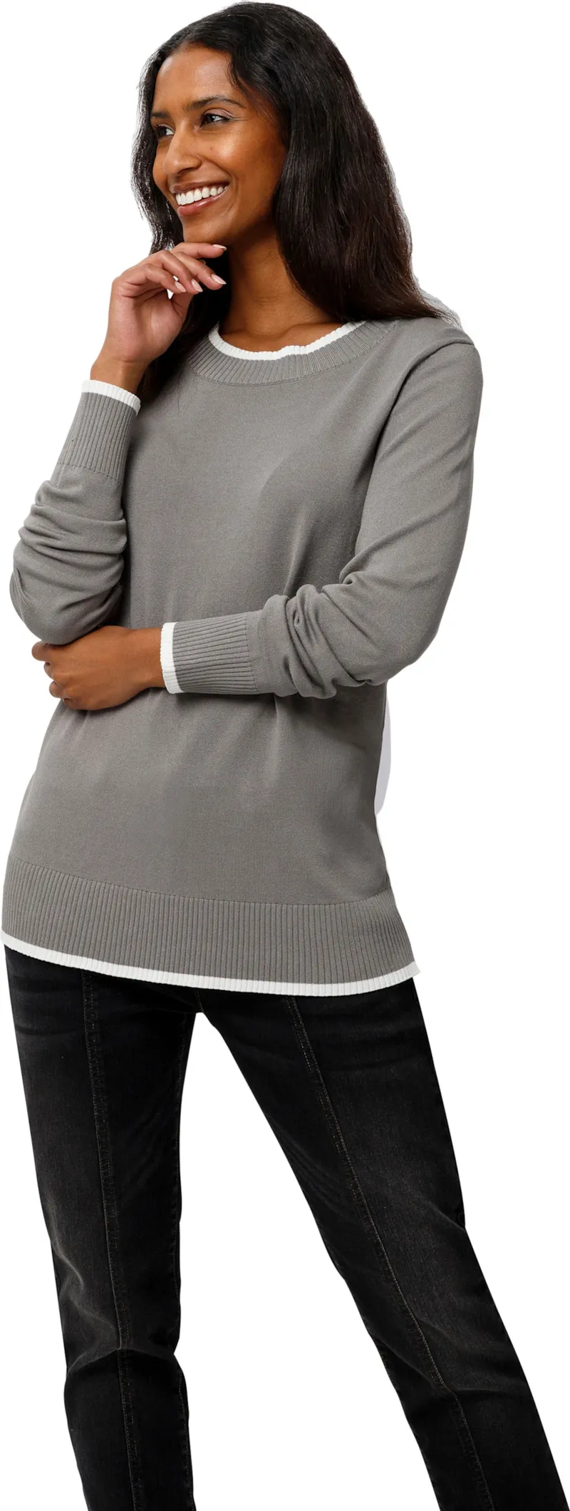 heine Feinstrickpullover grau, Grau, – Produktbild 2 von 2