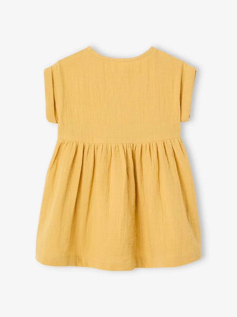 Vertbaudet Mädchen Baby Kleid, Ocker, – Produktbild 2 von 3