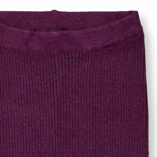 Sense Organics Sense Organics Kinder Strickleggings, Modell YUMA, Bordeauxrot melange, – Produktbild 2 von 3