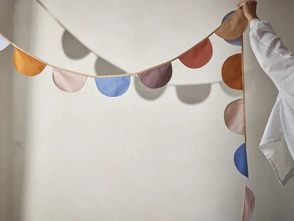 Yumeko Wimpelkette 3.6 m "Yumeko" aus Baumwolle, Halbmond vielfarbig, – Produktbild 1 von 3