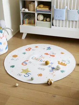 Vertbaudet Runder Spielteppich ZAHLEN Kinderzimmer – Produktbild 1 von 1
