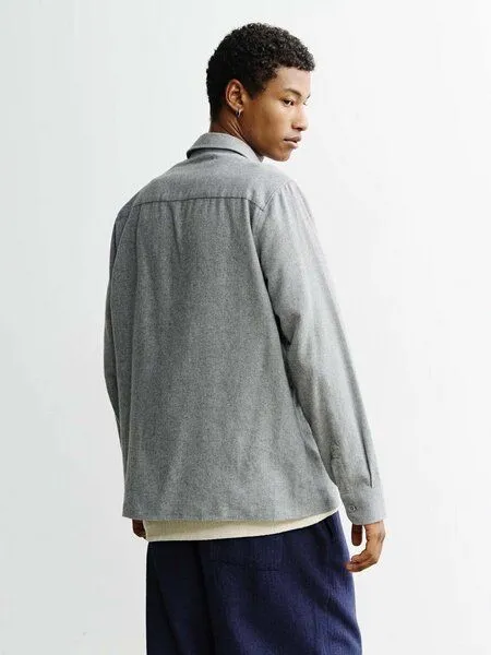 Rotholz Rotholz Hemd - Flannel Casual Shirt - aus Biobaumwolle, Light grey (grau), – Produktbild 2 von 4