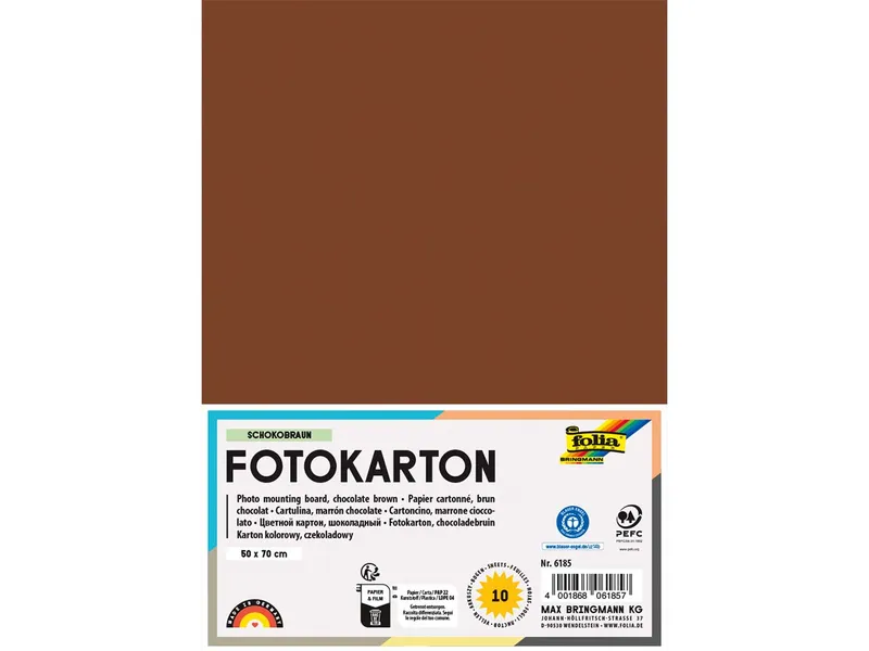 folia folia Fotokarton, 300 g/m², 50 x 70 cm, 10 Bogen, schokobraun – Produktbild 1 von 1