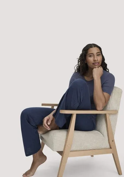 hessnatur hessnatur Schlafhose Pure Sense Relaxed aus Bio-Baumwolle mit TENCEL Modal, Mitternachtsblau, – Produktbild 3 von 3