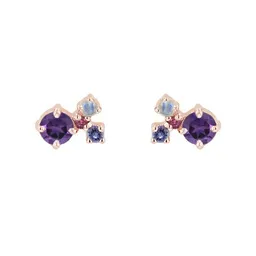 Eppi Eppi Lila Cluster Ohrringe mit Amethysten und Edelsteinen Kerrie – Produktbild 1 von 1
