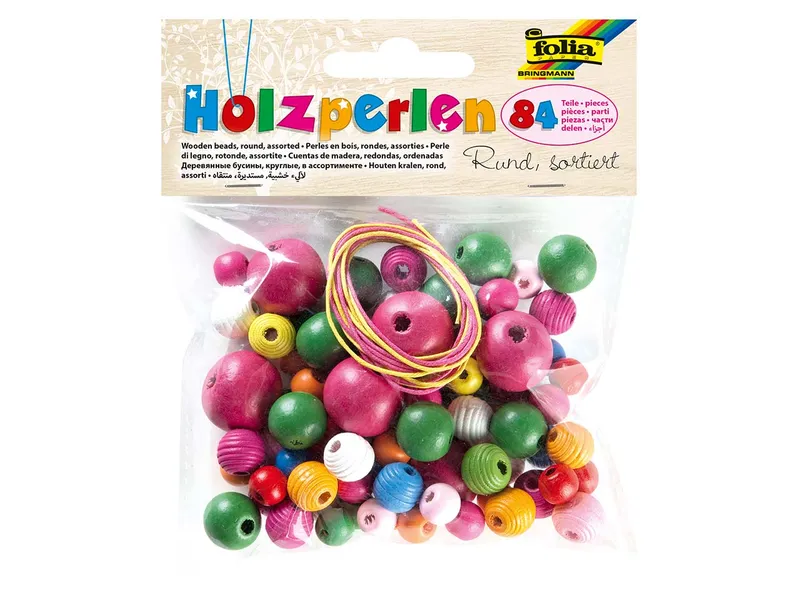 folia folia Holzperlen rund, 84 Stk. – Produktbild 1 von 1