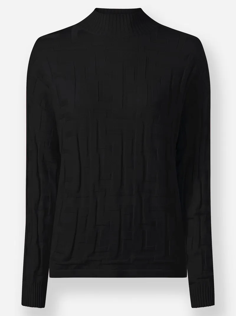 heine Jacquardpullover schwarz, Schwarz, – Produktbild 1 von 2