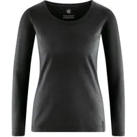HempAge HempAge Damen Langarmshirt THC LINE Hanf/Biobaumwolle, Black (schwarz), – Produktbild 1 von 2