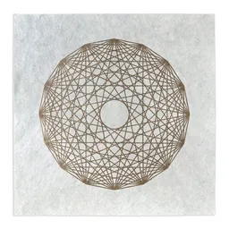 Veskor Cassiopeia Veskor Cassiopeia 8-ORTHOPLEX OCTACROSS Heilige Geometrie Linoldruck | 40 x 40 cm | Gold auf Naturweiß – Produktbild 1 von 1