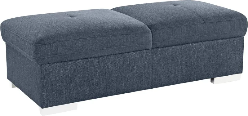 exxpo - sofa fashion Hocker Spring Bankhocker, guter Sitzkomfort und tolle Verarbeitungsdetails, aus Luxus-Microfaser +Simply Clean - für besonders einfache Reinigung!, Blau, – Produktbild 2 von 5