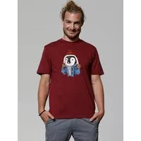 watapparel watapparel T-Shirt Unisex Pinguin, Burgundy, – Produktbild 1 von 1