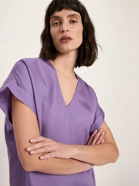 LANIUS LANIUS Blusenshirt aus Tencel Lyocell, Lila (purple haze), – Produktbild 3 von 4
