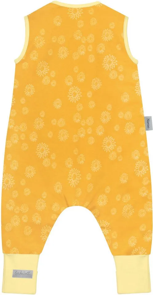normani Babyschlafsack Baby Schlafsack mit Füßen aus Bio-Baumwolle Nanao, Gelb, – Produktbild 4 von 5