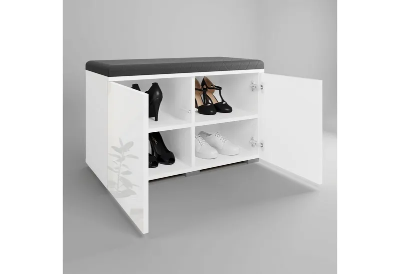 OTTO home Sitzbank Paris (inkl. Sitzkissen), moderne Truhenbank B/T/H 70x35x45, Flurbank mit Sitz aus Kunstleder, Weiß, – Produktbild 5 von 5