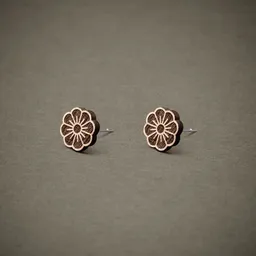 feinformart feinformart Ohrstecker / Ohrring aus Holz "Blüte" 9mm – Produktbild 1 von 1