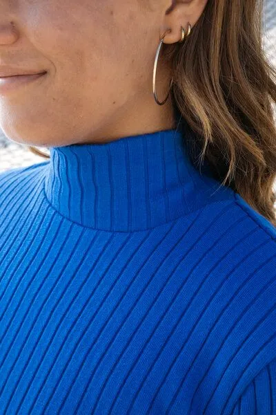 SALZWASSER SOFO – Rib Longsleeve (Damen) aus Bio-Baumwolle (GOTS) von SALZWASSER, Blau, – Produktbild 2 von 4