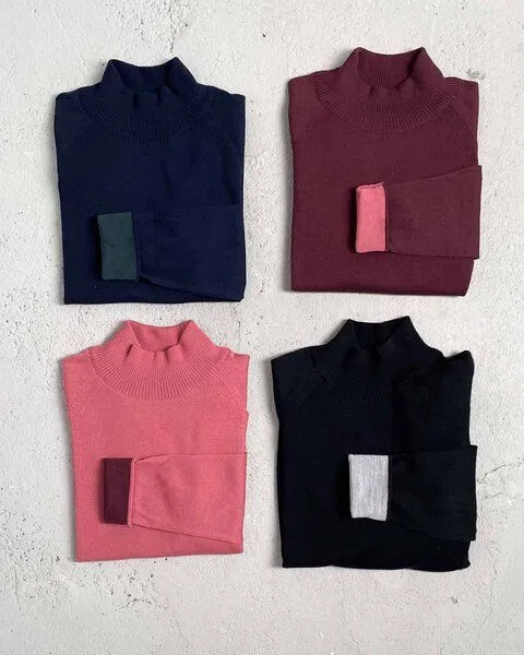 Kopyto Kopyto Damen Strick Pullover Stehkragenpullover aus 100% Merinowolle RWS-zertifiziert Eco, Dunkelblau (blau), – Produktbild 1 von 5