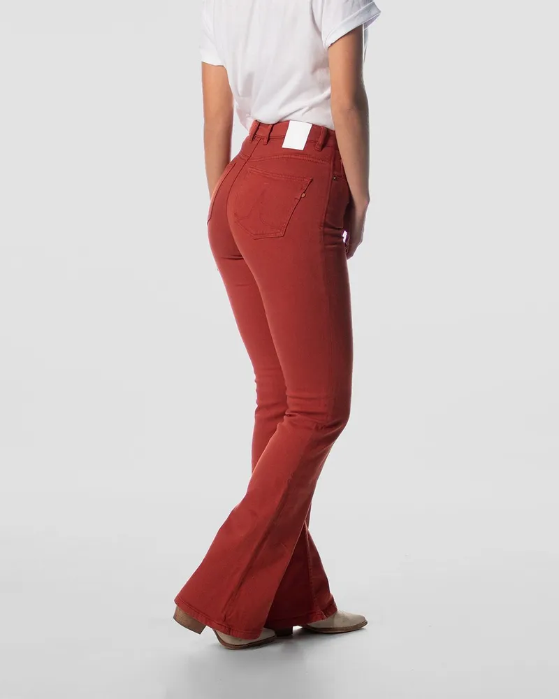 Kuyichi Kuyichi Damen vegan Jeans Lisette Flare Hellrot, Hellrot, – Produktbild 1 von 2