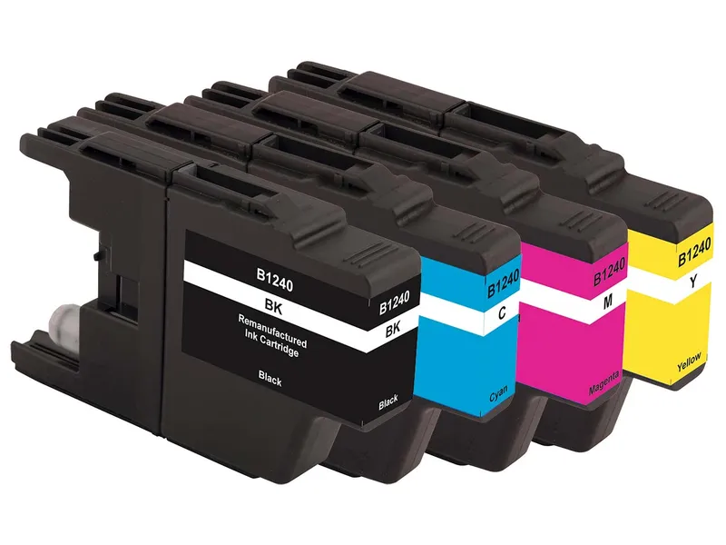 Memo memo 4er-Set Tintenpatronen ersetzt Brother LC-1240BK/C/M/Y schwarz, cyan, magenta, gelb – Produktbild 1 von 1