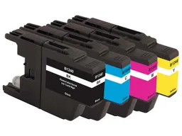 Memo memo 4er-Set Tintenpatronen ersetzt Brother LC-1240BK/C/M/Y schwarz, cyan, magenta, gelb – Produktbild 1 von 1