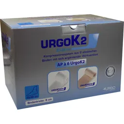 Urgo URGOK2 Kompr.Syst.8cm Knöchelumf.25-32cm 6 St Binden – Produktbild 1 von 1