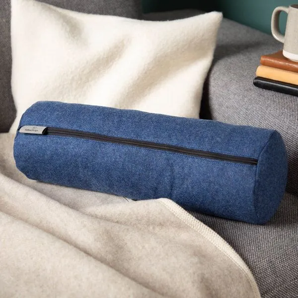 nahtur-design nahtur-design Nackenrolle mit leichtem Lodenbezug | Naturfüllung, Blau_02, – Produktbild 1 von 4