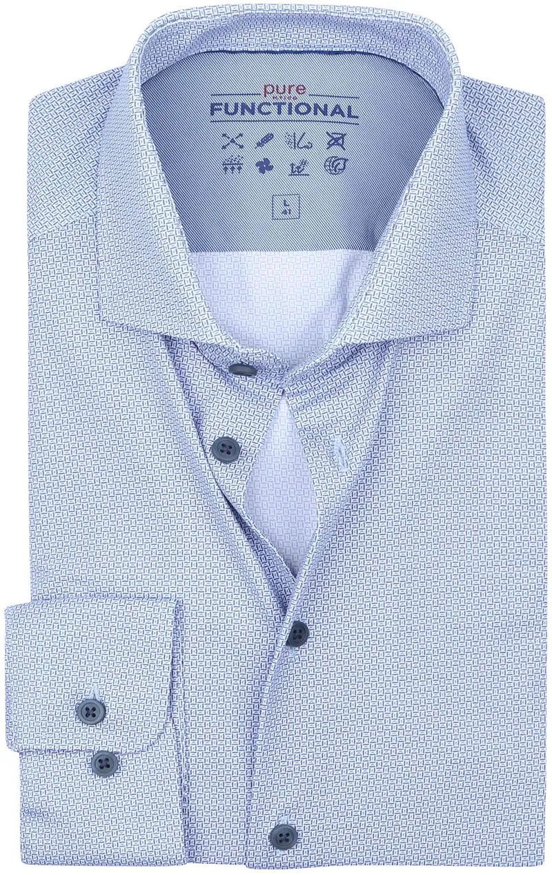 Pure Pure The Functional Shirt Druck Blau - Größe 36, Blau, – Produktbild 1 von 4