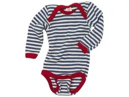 Engel natur Engel Natur Baby Body mit Schlupfausschnitt Langarm Bio-Merinowolle blau-geringelt Gr.62/68 – Produktbild 1 von 1