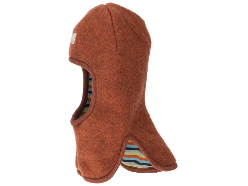 Pickapooh Pickapooh Baby und Kinder Schlupfmütze zum Wenden Bio-Schurwolle redwood Gr. 48, Rot, – Produktbild 1 von 2