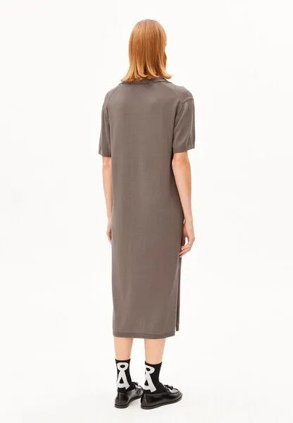 ARMEDANGELS ARMEDANGELS FINE POLO Damen Strickkleid aus Bio-Baumwoll Mix, Walnut cream, – Produktbild 2 von 4
