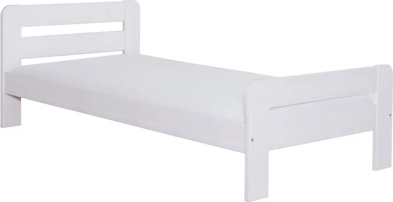TICAA TICAA Massivholzbett "Bert", FSC®-zertifiziert (Kiefer), Jugendbett, mit Lattenrost (90x200cm, 100x200cm, 140x200cm), ideal für das Kinder- und Jugendzimmer, Massivholz, Weiß, – Produktbild 3 von 5