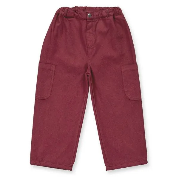 Sense Organics Sense Organics Gefütterte Kinderhose im Baggy-Stil Bio Baumwolle Twill mit Außentaschen, Weinrot, – Produktbild 1 von 1