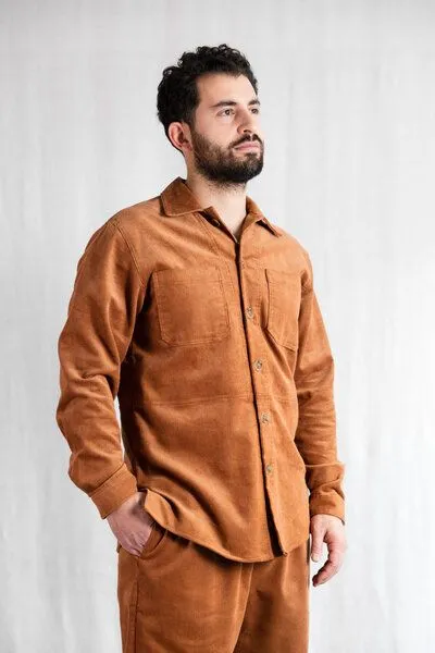 Jyoti - Fair Works Jyoti - Fair Works Bio-Baumwollcord Shacket Kalagi, Zimt, – Produktbild 1 von 4