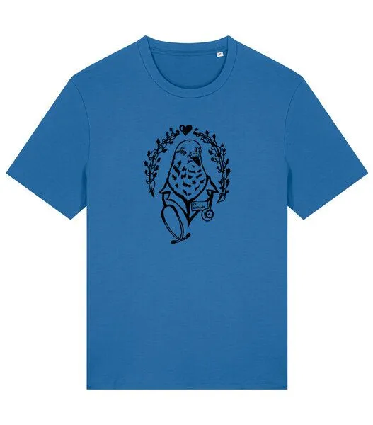 päfjes päfjes Taube Dr. Gurr Gurr - Fair Wear Unisex Bio Vegan T-Shirt, Blau (mindful blue), – Produktbild 2 von 4
