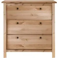 Kommode "Solvita" mit 3 Schubladen, B 91 x T 40 x H 91 cm, Kiefer gelaugt – Produktbild 1 von 1