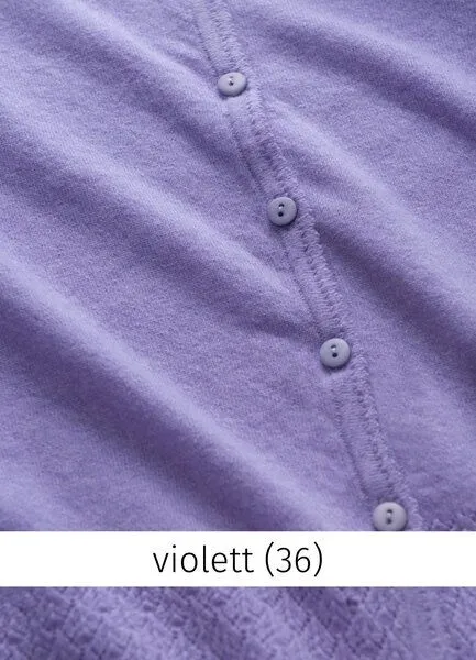 Heidekönigin Heidekönigin Strickjacke mit Ajourkante - GOTS, Violett, – Produktbild 3 von 3